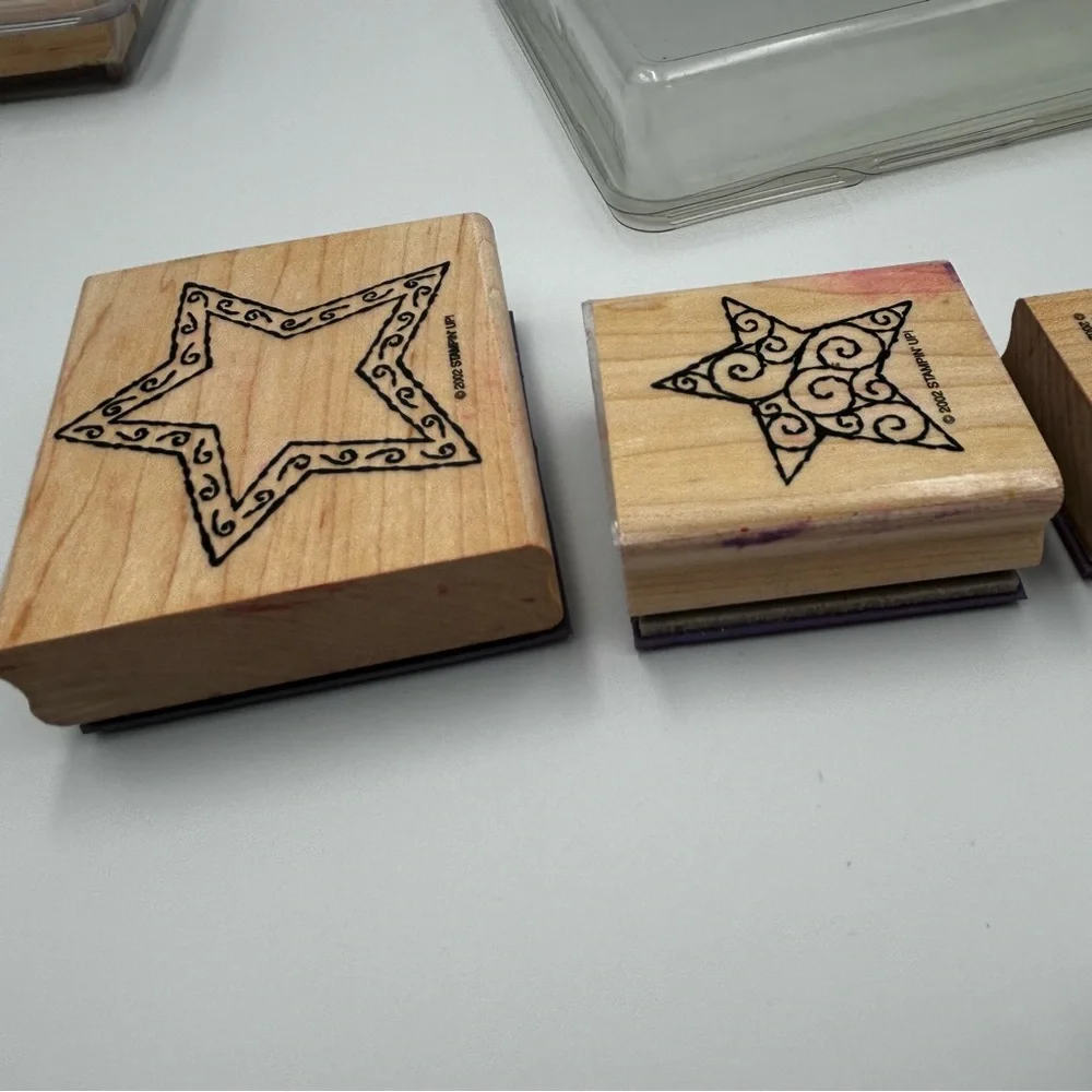 Stampin' Up! Holiday Mounted Rubber Stamp Sets Tree Trimmings Stars To: From: - Picture 9 of 12